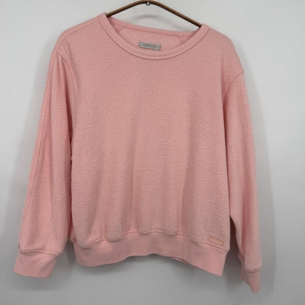 Outerknown Pink Organic Cotton Blend Crewneck Hightide Pullover Sweatshirt Small
